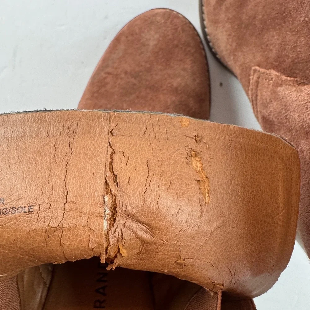 Lucky Brand Yohana Brown Suede Wedge Ankle Booties‎ Womens 8.5 M LK-YOHANA